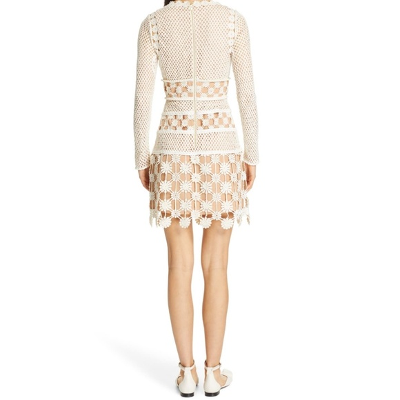 SELF-PORTRAIT Crochet Long Sleeve Mini Dress - Picture 3 of 7
